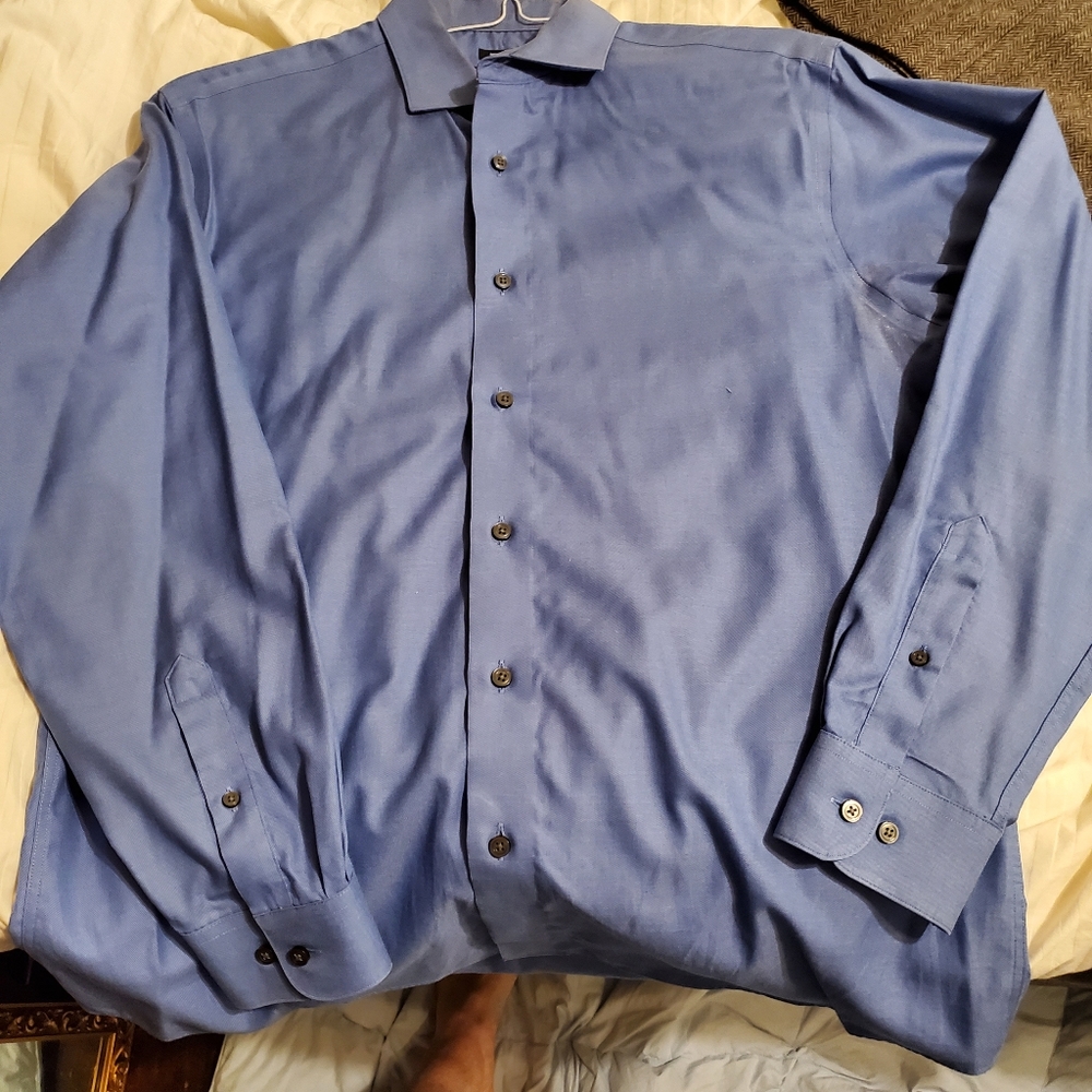 Blue long-sleeved button down Awareness by K